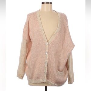 Elegant Peach and Cream Cardigan Sweater